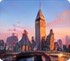 City at dusk
